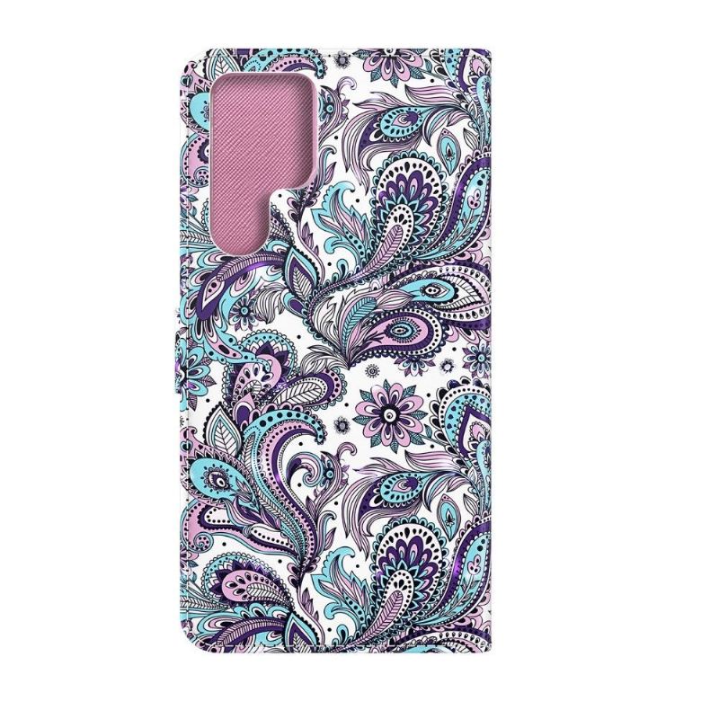 Lederhüllen Für Samsung Galaxy S22 Ultra 5G Paisley-blume