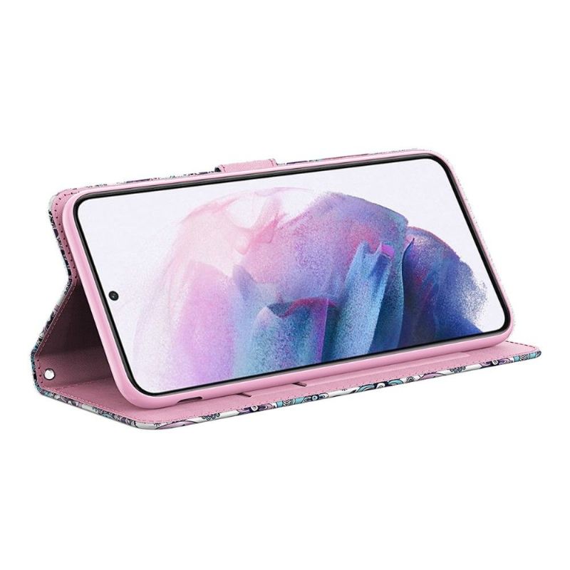 Lederhüllen Für Samsung Galaxy S22 Ultra 5G Paisley-blume