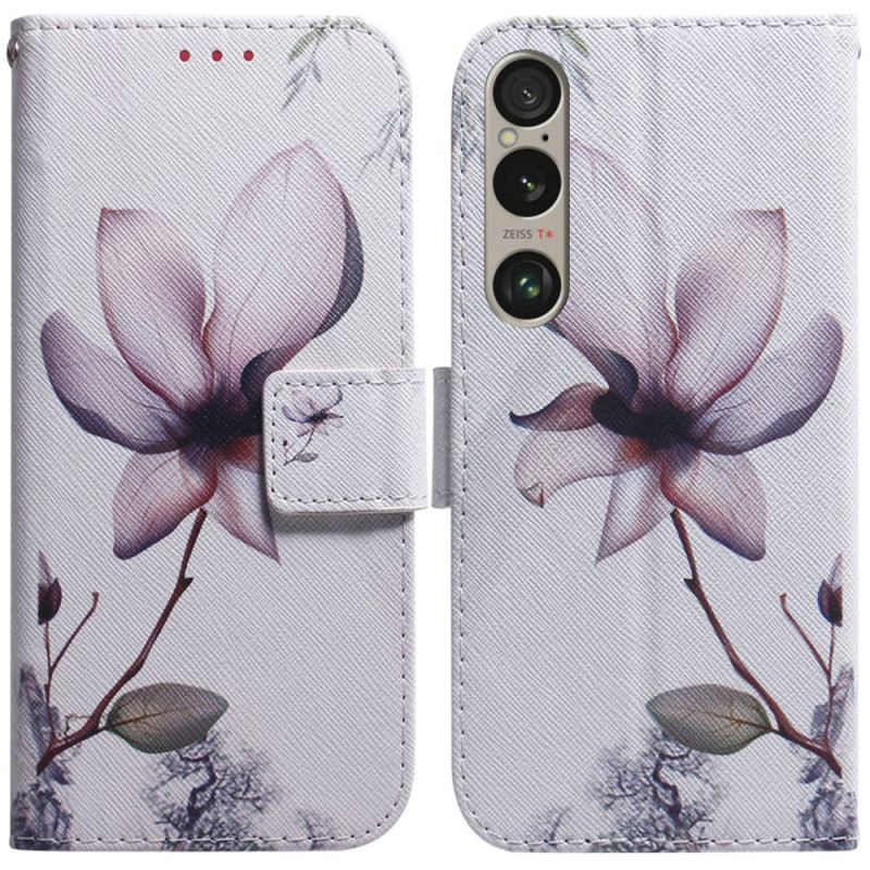 Lederhüllen Für Sony Xperia 1 Vi Rosa Blume