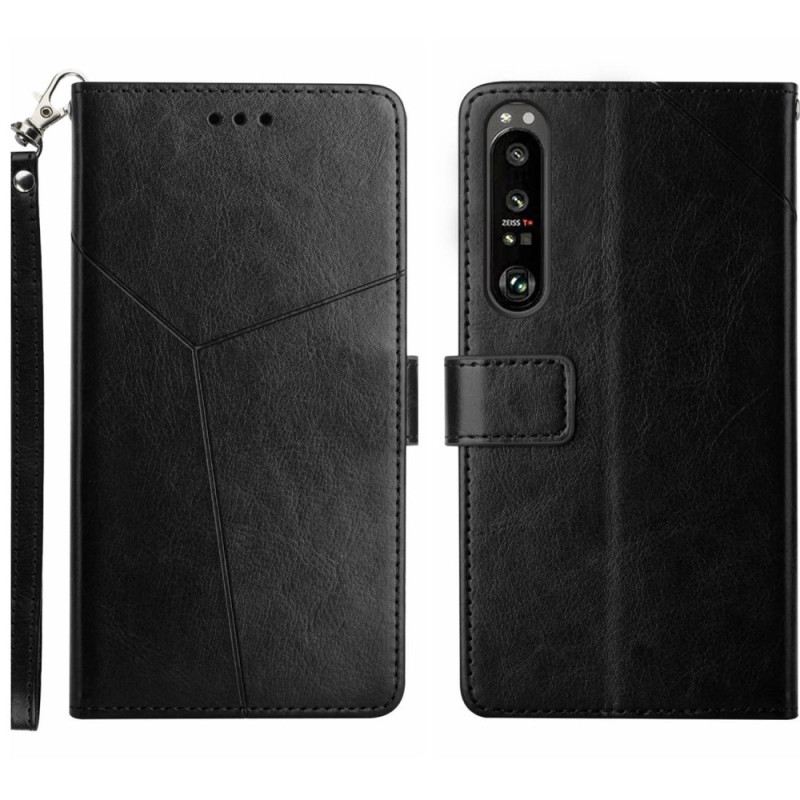 Lederhüllen Sony Xperia 1 Vi Handyhülle Y-riemen-design