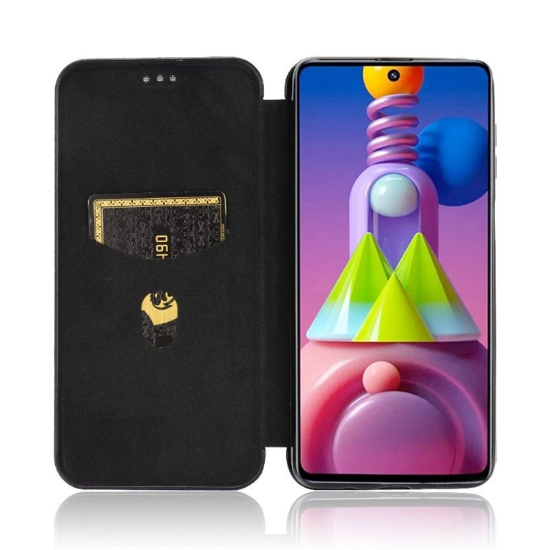 Flip Case Für Samsung Galaxy M51 Kunstleder Im Kohlefaser-stil