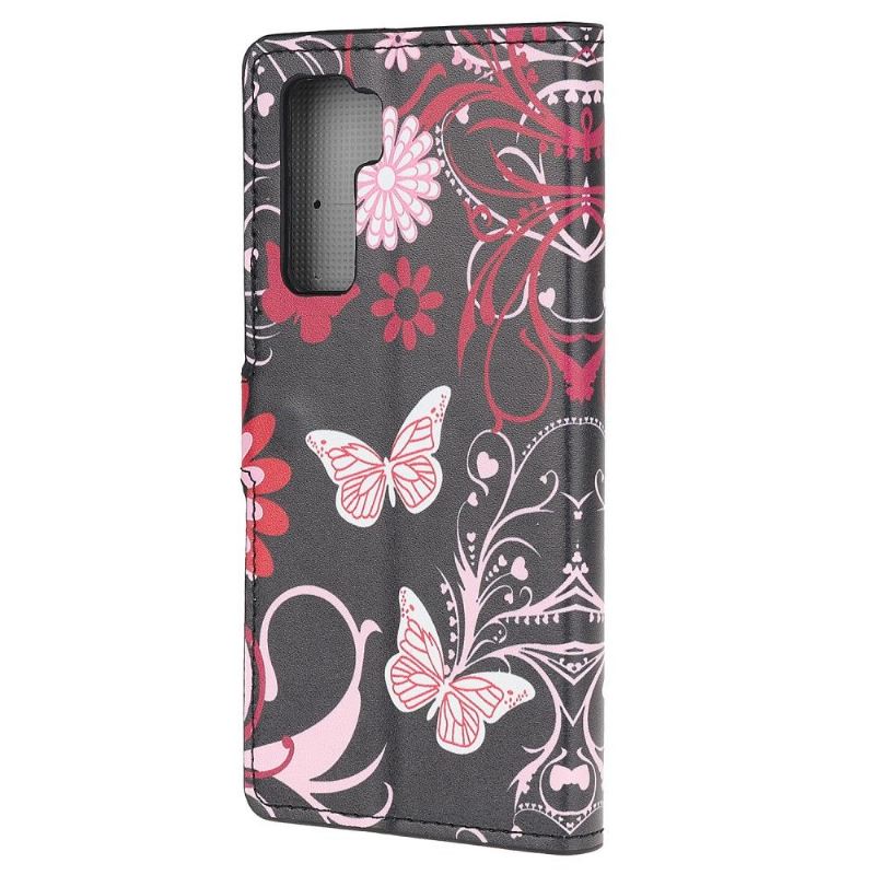 Case Für Huawei P40 Lite 5G Anti-Sturz Schmetterlinge Und Blumen