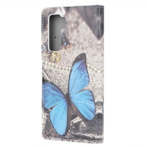 Flip Case Für Huawei P40 Lite 5G Blauer Schmetterling