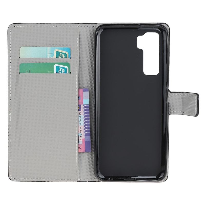 Flip Case Für Huawei P40 Lite 5G Blauer Schmetterling