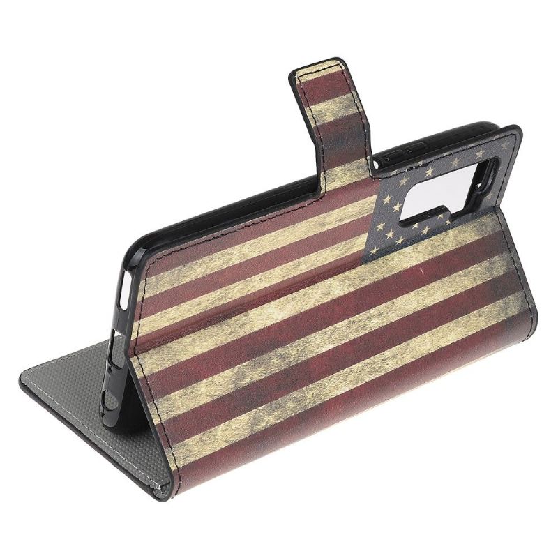 Flip Case Für Huawei P40 Lite 5G Vintage Amerikanische Flagge