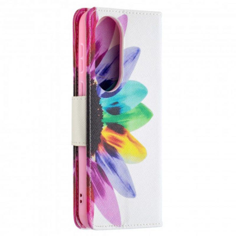 Flip Case Für Huawei P50 Aquarellblume