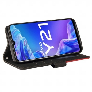 Flip Case Für Vivo Y21 / Y21s / Y33s Bicolor Künstlerisch