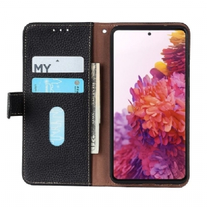 Flip Case Für Vivo Y21 / Y21s / Y33s Khazneh Genarbtes Leder