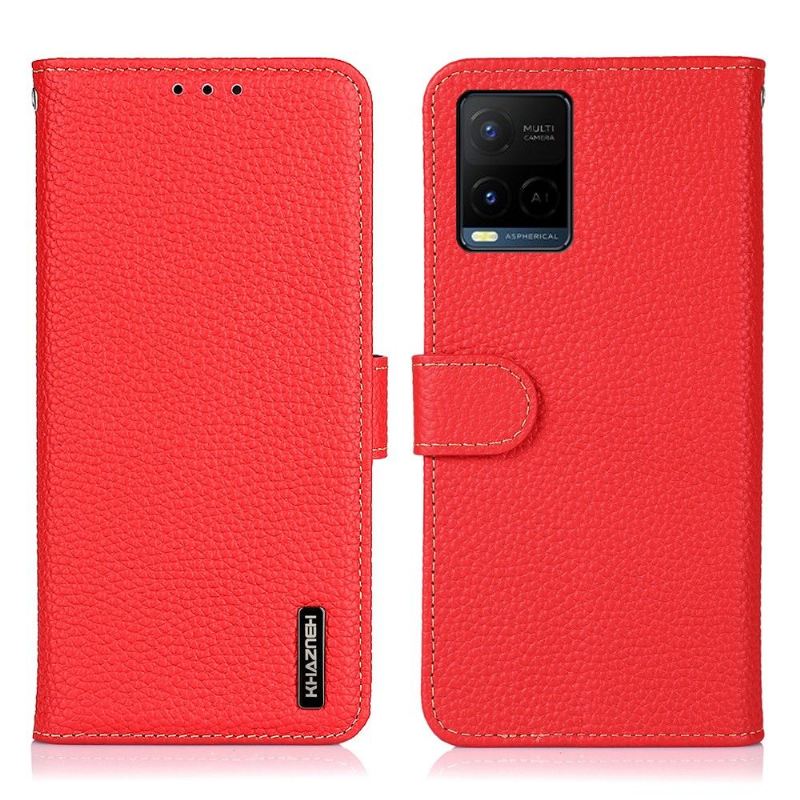 Flip Case Für Vivo Y21 / Y21s / Y33s Khazneh Genarbtes Leder