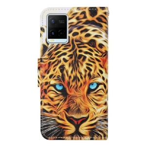 Flip Case Für Vivo Y21 / Y21s / Y33s Künstlerischer Leopard