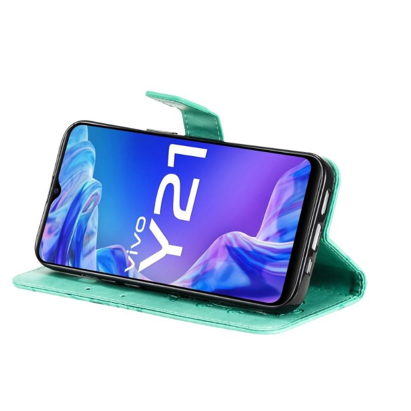 Flip Case Für Vivo Y21 / Y21s / Y33s Unterstützungsfunktion Schmetterlinge