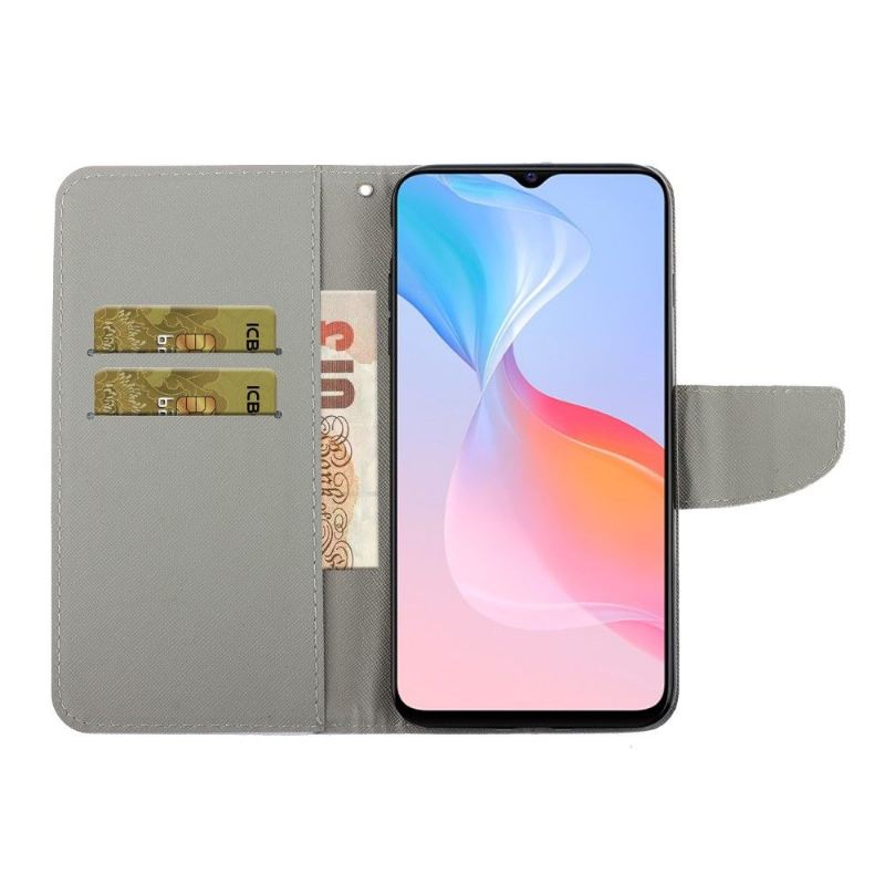 Flip Case Für Vivo Y21 / Y21s / Y33s Weiße Blumen