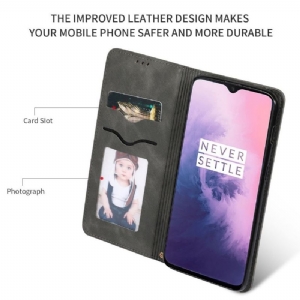 Lederhüllen Für OnePlus 7 Business-retro-leder