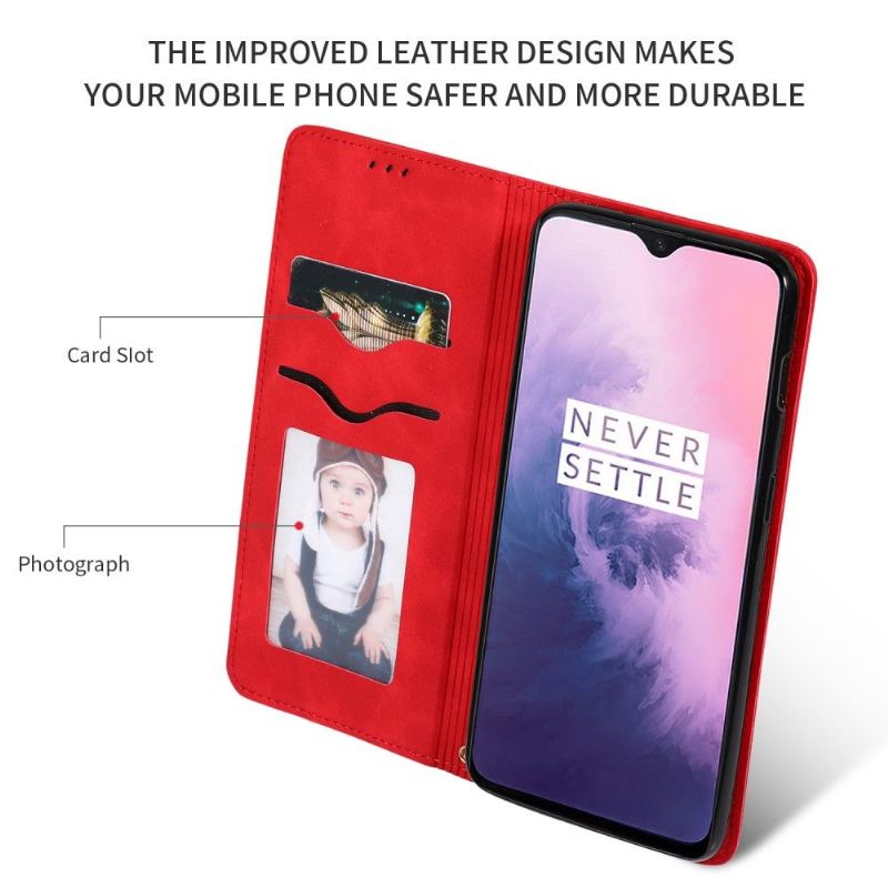 Lederhüllen Für OnePlus 7 Business-retro-leder