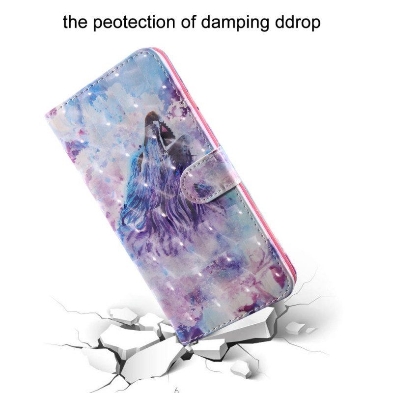 Flip Case Für Samsung Galaxy A13 5G / A04s Aquarell-wolf