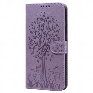 Flip Case Für Samsung Galaxy A13 5G / A04s Baum Und Hirsch