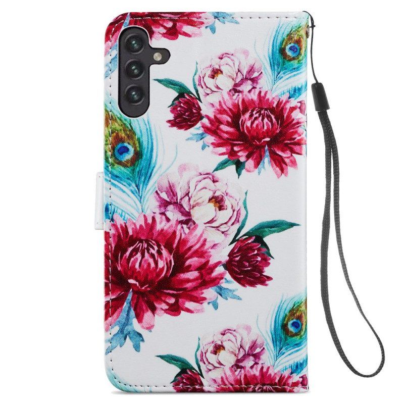 Flip Case Für Samsung Galaxy A13 5G / A04s Intensive Blumen