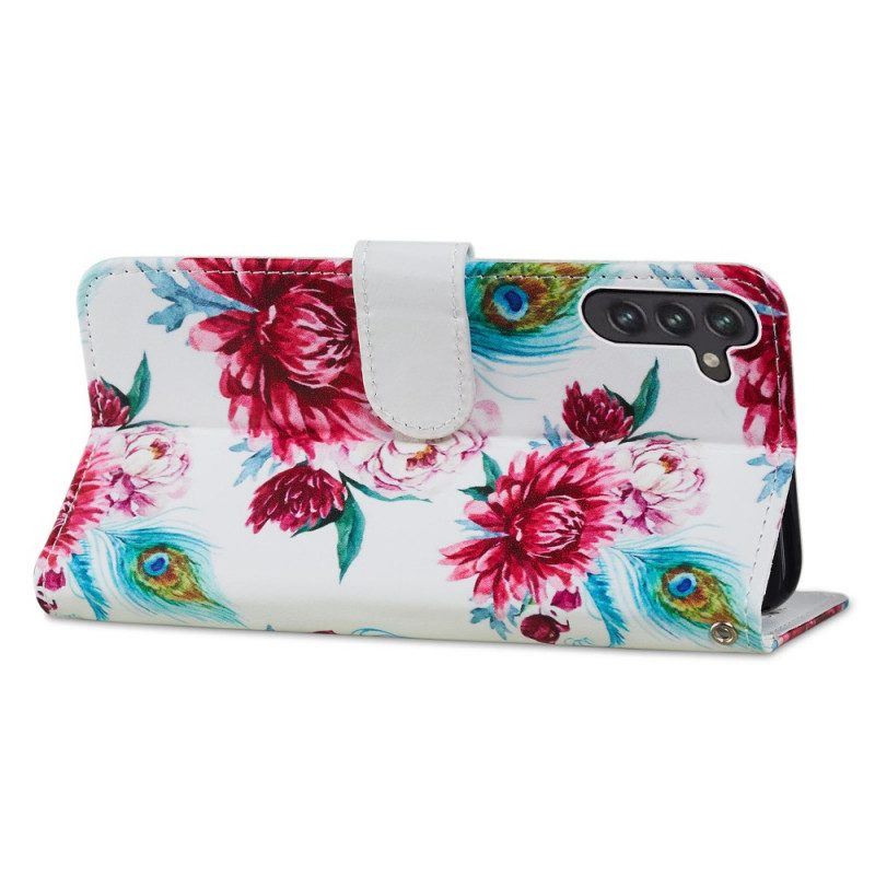 Flip Case Für Samsung Galaxy A13 5G / A04s Intensive Blumen