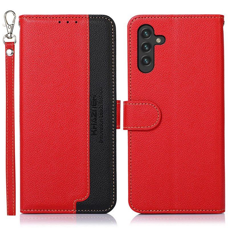 Flip Case Für Samsung Galaxy A13 5G / A04s Rfid-khazneh Im Litschi-stil