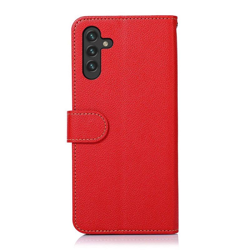 Flip Case Für Samsung Galaxy A13 5G / A04s Rfid-khazneh Im Litschi-stil