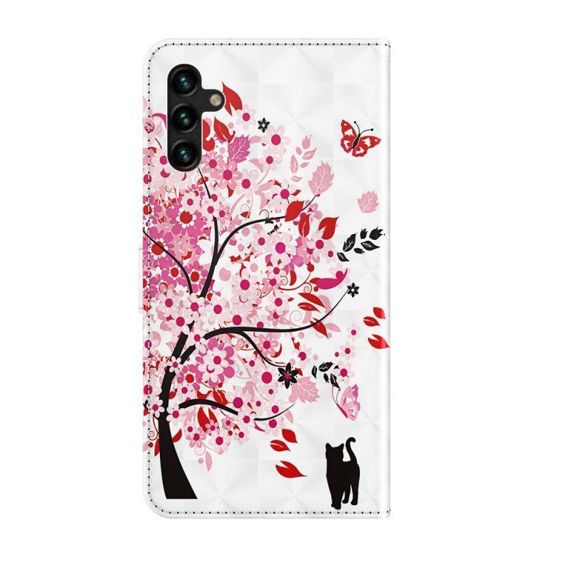 Flip Case Für Samsung Galaxy A13 5G / A04s Rosa Baum