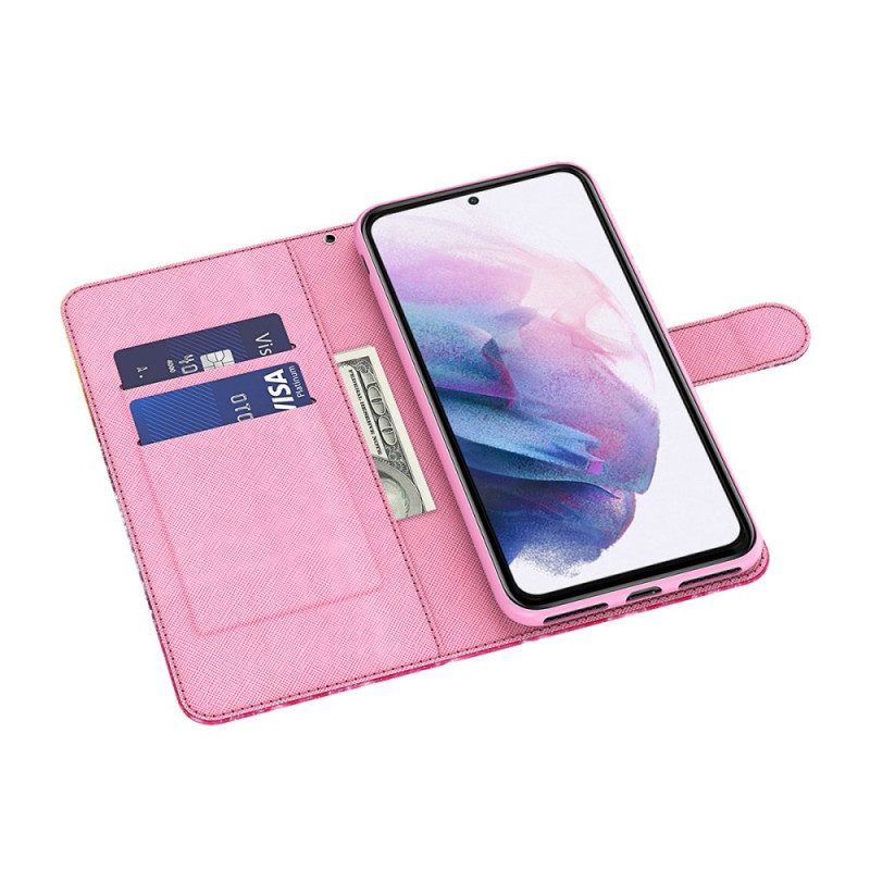 Flip Case Für Samsung Galaxy A13 5G / A04s Rosa Baum