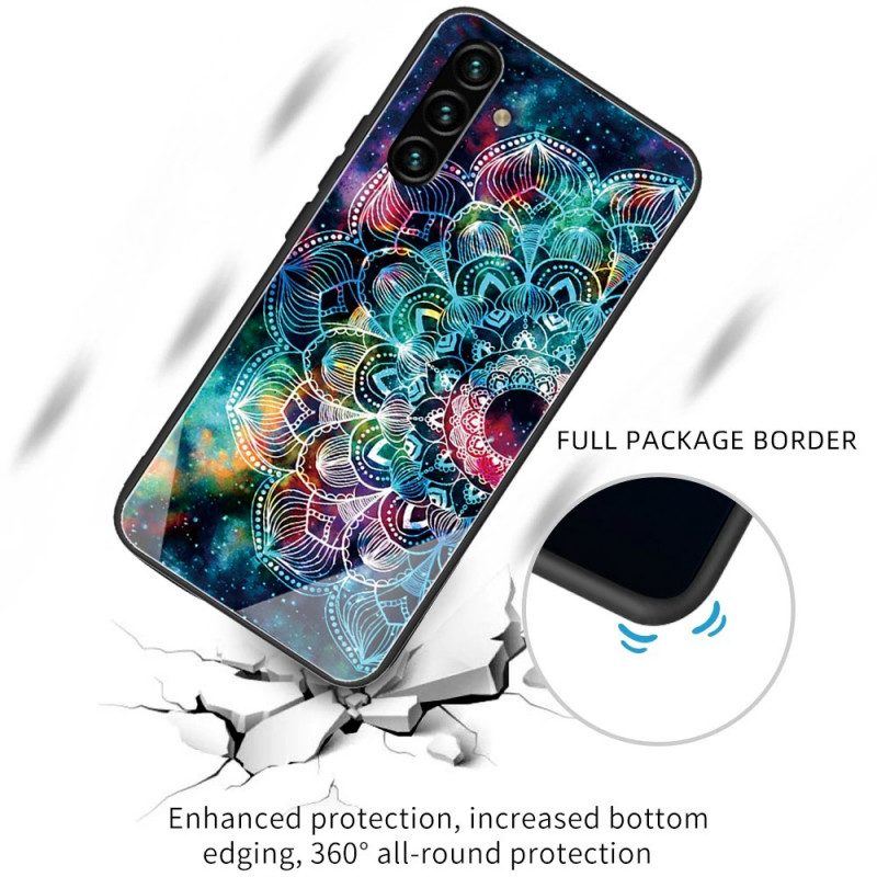 Handyhülle Für Samsung Galaxy A13 5G / A04s Mandala-gehärtetes Glas