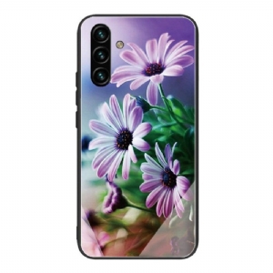 Hülle Für Samsung Galaxy A13 5G / A04s Blumen Aus Gehärtetem Glas