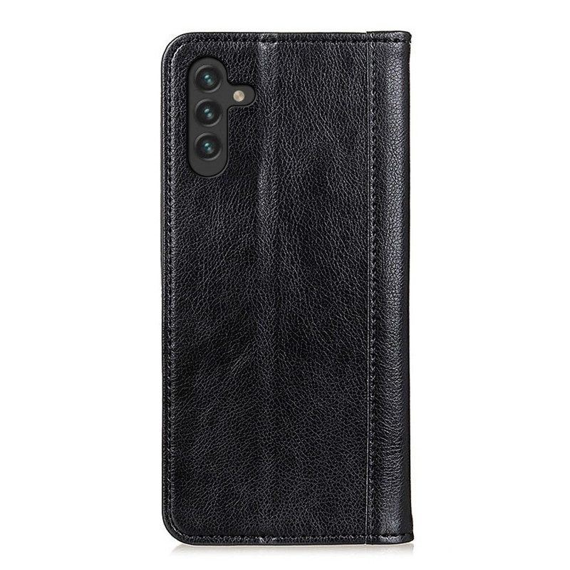 Schutzhülle Für Samsung Galaxy A13 5G / A04s Flip Case Eleganz Aus Gespaltenem Litschi-leder