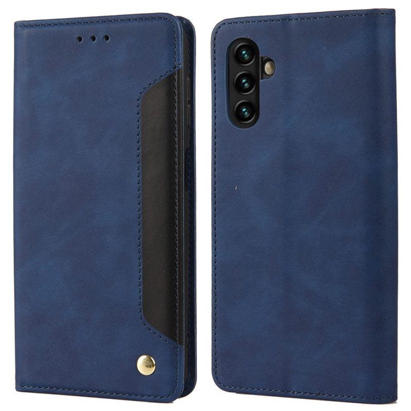 Schutzhülle Für Samsung Galaxy A13 5G / A04s Flip Case Zweifarbiger Business-ledereffekt