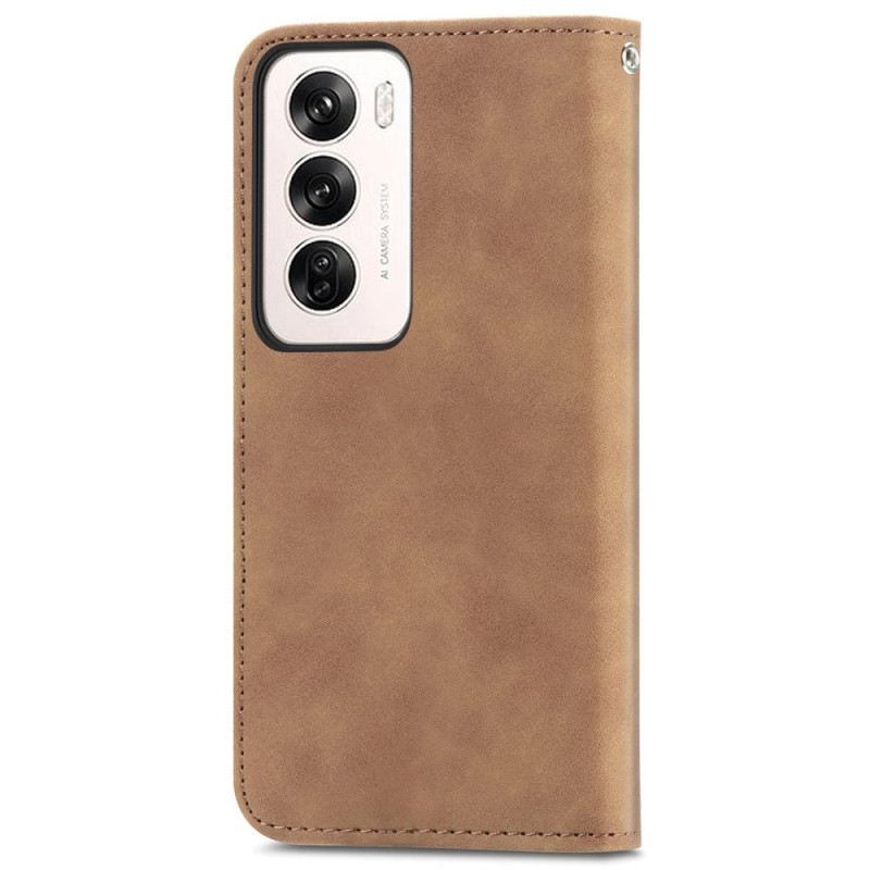 Flip Case Oppo Reno 12 5g Handyhülle Wildledereffekt