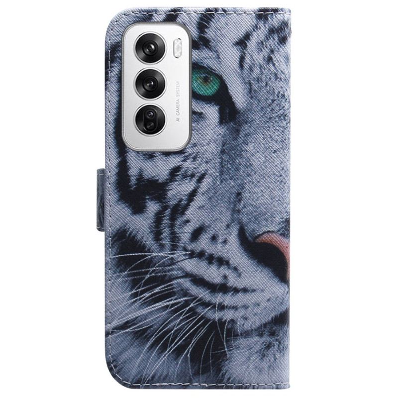 Lederhüllen Oppo Reno 12 5g Weißer Tiger