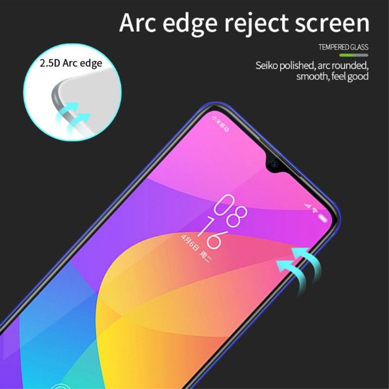 Xiaomi Mi A3 - Displayschutzfolie Aus Gehärtetem Glas In Voller Größe - Schwarz