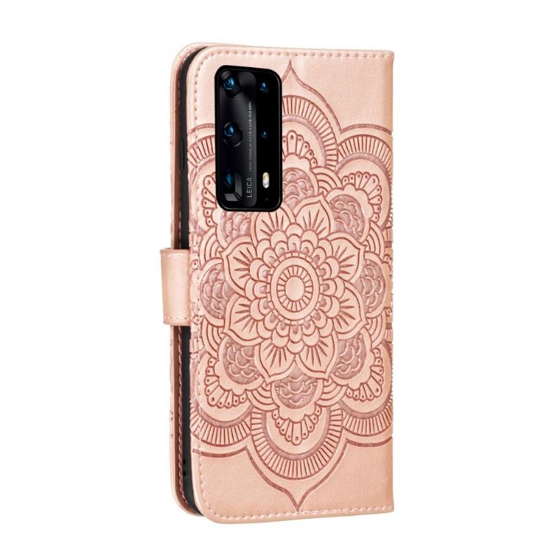 Flip Case Für Huawei P40 Pro+ Mandala-kartenhalter – Roségold