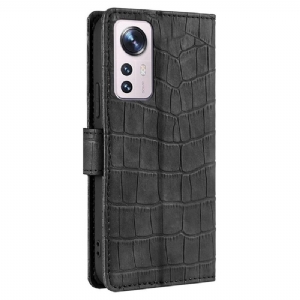 Flip Case Für Xiaomi 12 Pro Ana Krokodillederimitat