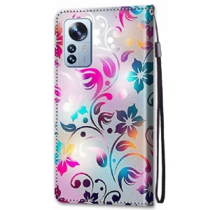 Flip Case Für Xiaomi 12 Pro Bunte Blume