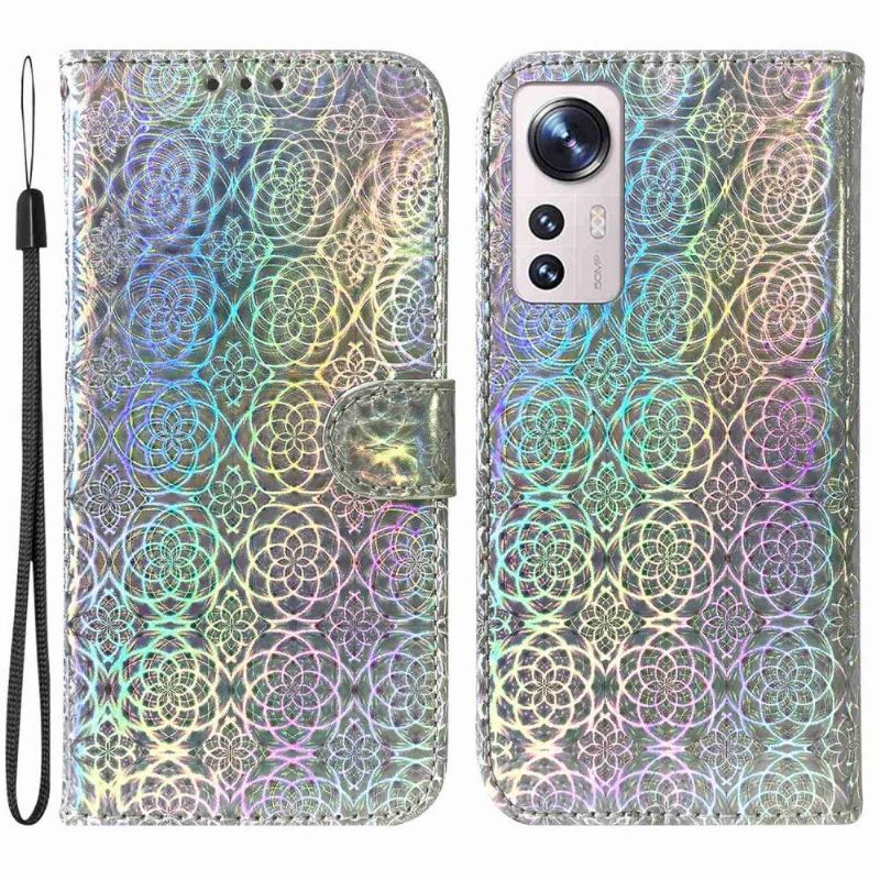 Flip Case Für Xiaomi 12 Pro Holografische Blumen