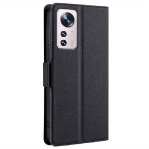 Flip Case Für Xiaomi 12 Pro Minimalistisches Business Aus Kunstleder