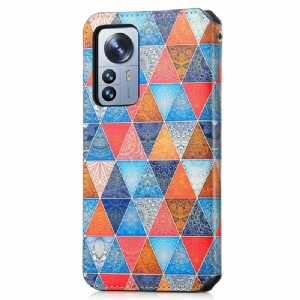 Lederhüllen Für Xiaomi 12 Pro Flip Case Kaleidoskop-mandala-flip-flap