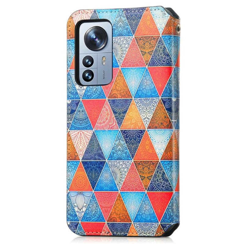 Lederhüllen Für Xiaomi 12 Pro Flip Case Kaleidoskop-mandala-flip-flap