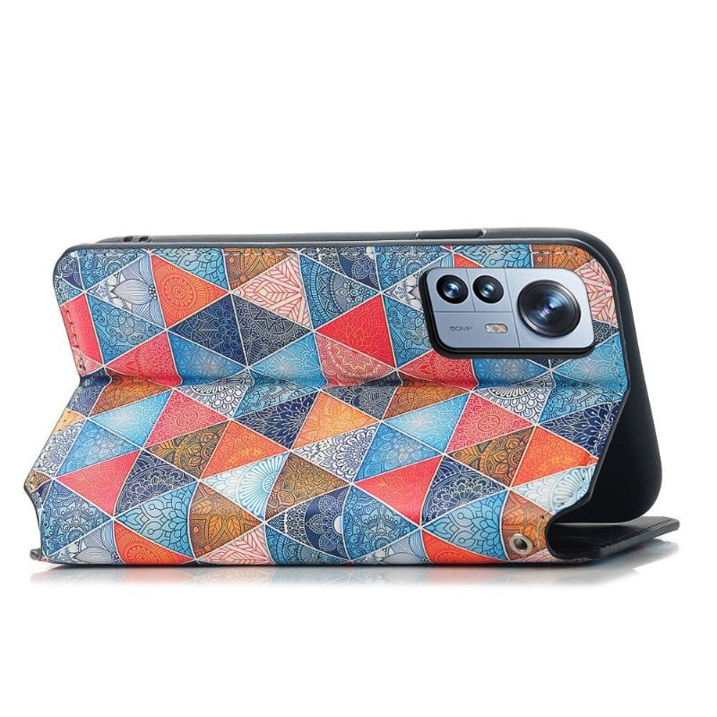 Lederhüllen Für Xiaomi 12 Pro Flip Case Kaleidoskop-mandala-flip-flap