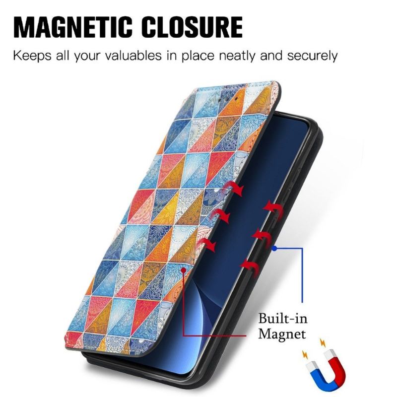 Lederhüllen Für Xiaomi 12 Pro Flip Case Kaleidoskop-mandala-flip-flap