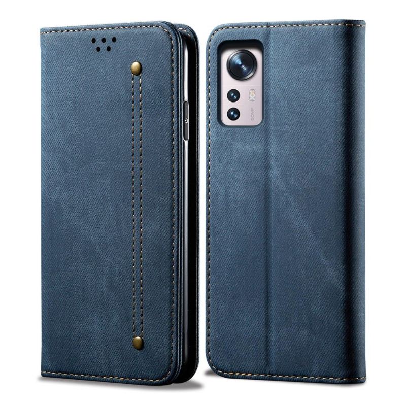 Lederhüllen Für Xiaomi 12 Pro Schutzhülle Jeans Im Giulia-stil