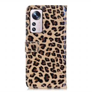 Lederhüllen Für Xiaomi 12 Pro Schutzhülle Kunstleder Im Leoparden-stil