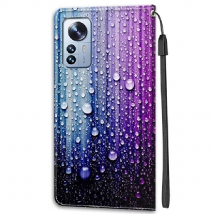 Lederhüllen Für Xiaomi 12 Pro Wassertropfen