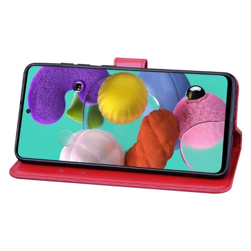 Flip Case Für Samsung Galaxy A51 Kunstleder Rosenmuster