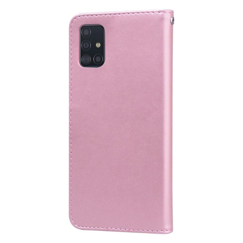 Flip Case Für Samsung Galaxy A51 Kunstleder Rosenmuster